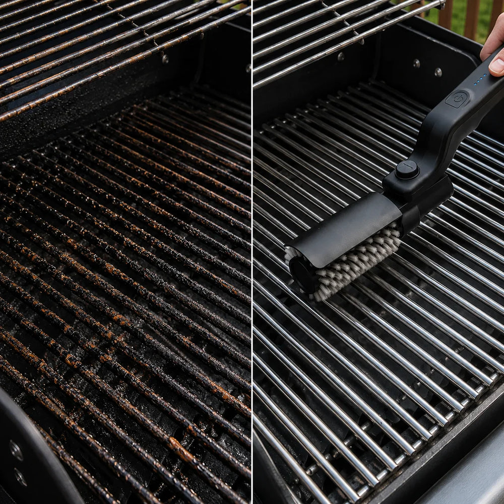 GrillPro – Elektrische Grillbürste mit rotierendem Bürstenkopf
